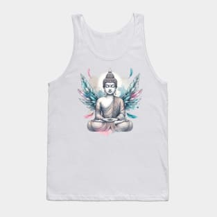 Buddha meditating, yoga meditation, lotus pose yoga Tank Top